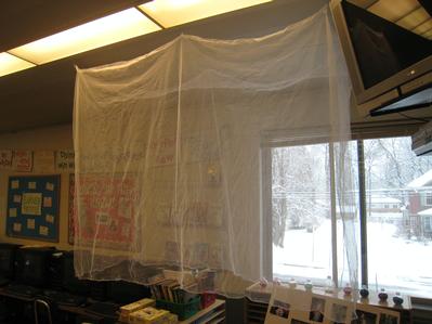 A mosquito net that was displayed in our room.