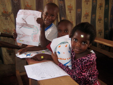 More students enjoying pictures and stickers!